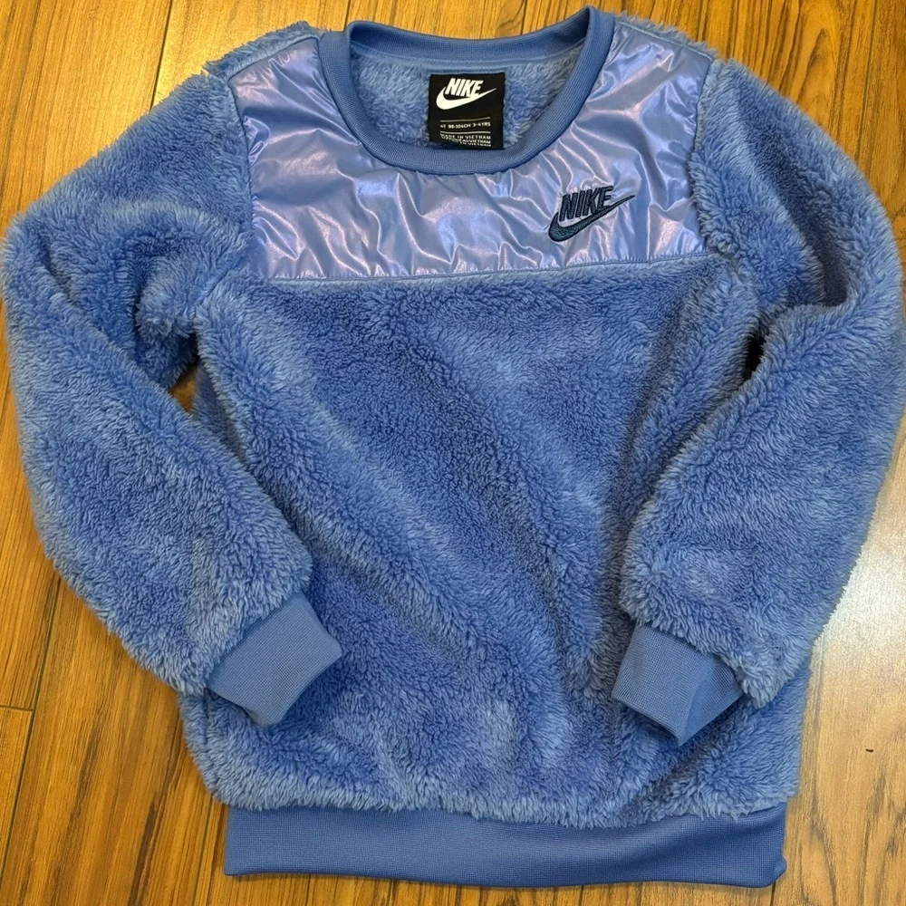 Nike Blue Fleece Sweatshirt Size 4T - Picture 1 of 4